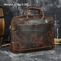 Sac à bandoulière en cuir véritable pour ordinateur portable, sacoche de messager pour homme, sac de voyage professionnel spacieux pour l'université – Prix d'usine