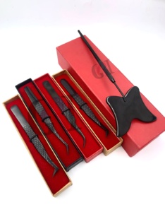 GETUP BROSONS IMPEX Pince à épiler professionnelle noire en acier inoxydable pour extensions de cils, nouveau style, effet miroir papillon - Product Image 3