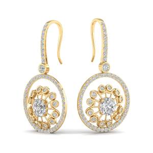 REYES Boucles d'oreilles en diamant de laboratoire de 5.2 carats au design élégant, rondes et taillées en brillant, boucles d'oreilles de mariage personnalisées à la mode en or 14 carats - Product Image 1