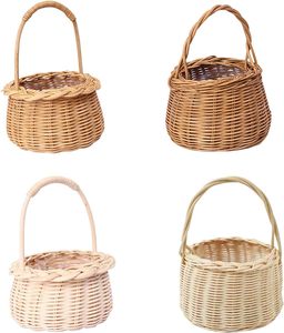 Mini panier de rangement en rotin tissé à la main avec doublure en tissu, petit organisateur rond en bambou, panier décoratif pour articles divers de bureau pour la maison - Product Image 2