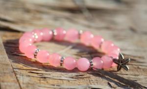 Cuarzo rosa de estilo clásico hecho a mano para pulsera, cuentas de piedras preciosas naturales para aniversario de boda o regalo - Product Image 2