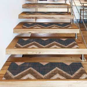 <b>Navy</b> <b>Blue</b> Geometric Pattern Printed <b>Rug</b>: Modern, Pet Friendly, Washable,Goblen - Product Image 5