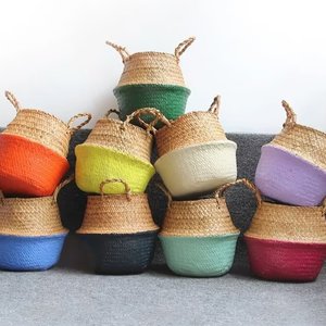 Eco-friendly sea grass <b>basket</b> best seller seagrass <b>belly</b> <b>baskets</b> for bedroom bathroom storage - Product Image 5