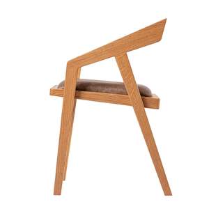Elegant Wooden Armchair with Angular Frame and <b>Cushioned</b> Seat Ideal for Modern Interiors - Product Image 2