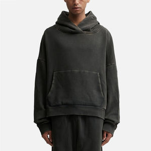 Sudadera térmica extragrande de algodón grueso con efecto vintage y lavado ácido para hombre, estilo francés, con opciones personalizables, venta al por mayor - Product Image 2