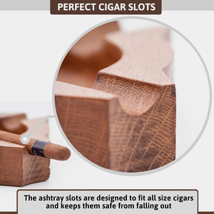 Handmade Pocket Wooden <b>Ashtray</b>-American Style 6 Inch Square Cigar Cigarette Tray Indian Artisans (Natural Wood Smoking - Product Image 4