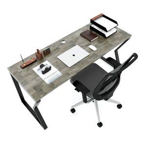 Escritorio de Oficina Moderno y Minimalista con Patas de Madera de Caucho Resistente y Hierro, 160x60cm - Product Image 2