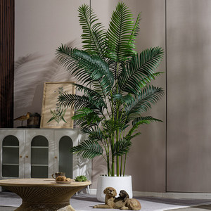 Palmera Areca Artificial Grande, Planta Artificial Realista al Tacto, <span class=keywords><strong>Dypsis</strong></span> <span class=keywords><strong>Lutescens</strong></span> con Maceta para Decoración de Hogar, Oficina, Sala de Estar, Vestíbulo de Hotel - Product Image 2