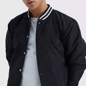 Patchs brodés en chenille avec logo personnalisé, veste bomber universitaire en cuir bleu, veste de baseball en laine, veste de baseball pour homme - Product Image 3