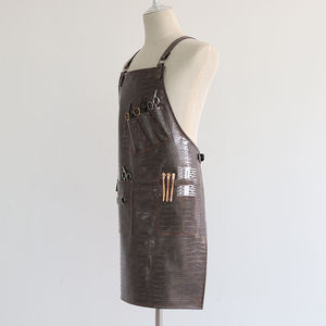Stylish Textured PU <b>Apron</b> Stylish Waterproof Barber Kitchen <b>Garden</b> Working <b>Apron</b> - Product Image 5
