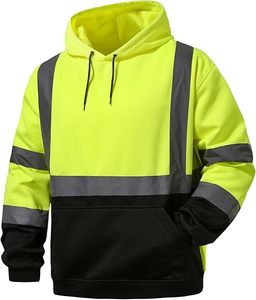 Haute Qualité Polyester Thermique Travail Uniforme À Capuche Super Visible Hivis Réfléchissant Sécurité Sweat Veste Haute Visibilité - Product Image 5