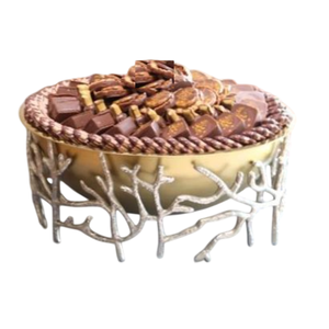 Vente en gros de bol à chocolat pour hôtel bol de service élégant en métal doré avec support en métal accessoires à chocolat à prix raisonnable - Product Image 1