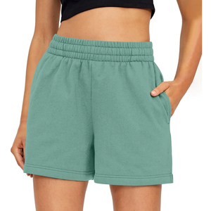 Shorts de sport décontractés pour hommes de haute qualité, longueur genou, fermeture à cordon, anti-rides, en tissu éponge français, respirants, 100% - Product Image 1