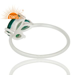 Best Selling Fine Sterling Silver Natural <b>Green</b> Onyx Gemstone Stackable Ring <b>Jewelry</b> For Women Gift For Her - Product Image 3