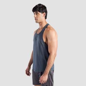 GA Ultimate Men's Muscle Fitness Tank Top Breathable and Compression Dark Grey Hooded Gym <b>Vest</b> XL Size Blank Pattern - Product Image 3