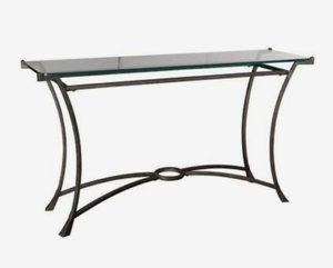 Console durable Table d'entrée Meuble Rectangle Centre de café Table d'appoint Meuble laiton vintage luxe Aluminium fer bois - Product Image 2