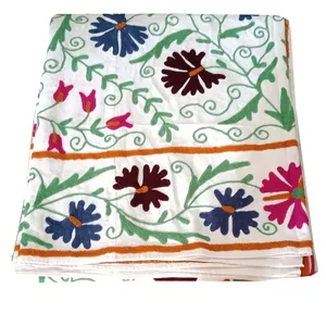 El işlemeli özbek Suzani yorgan Bohemian Suzani battaniye atmak yatak örtüsü dekoratif Suzani duvar halısı