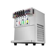 Machine à glace molle sur table en acier inoxydable 50-55 L/h, 5 saveurs mixtes, trémie de pré-refroidissement pour café ICM-390T