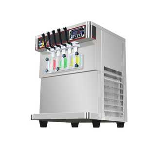 Máquina de helado suave de acero inoxidable con cubierta de mesa, 50-55 L/h, 5 sabores mixtos, tolva de preenfriamiento para cafetería ICM-390T - Product Image 6
