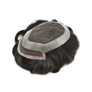 Perruque pour homme en dentelle de cheveux Remy indiens 100% de haute qualité au meilleur prix, vague naturelle, faible densité, Bangladesh, 8 pouces - Product Image 3