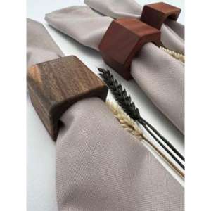 Servilletero de madera natural ecológico para casa de campo rústica decorativa para hotel restaurante boda mesa de comedor fiesta recepción - Product Image 5