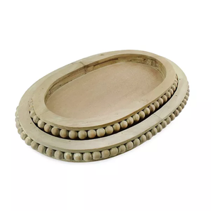 ถาดไม้ทรงกลมด้ามโลหะ,ถาดแกดเจ็ตไม้สำหรับใช้ในบ้านทันสมัยมีเอกลักษณ์ - Product Image 3