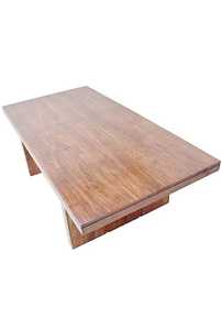 Mesa artesanal: Diseño de seis plazas con ricos granos de madera natural para sala de estar, mesa de boda y jardín al aire libre. - Product Image 3