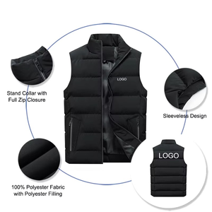 Nouveauté Gilet matelassé sans manches chaud d'hiver pour hommes Gilet d'extérieur En stock Gilets avec logo personnalisé - Product Image 4