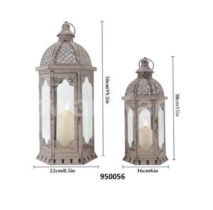 Bougeoir de lanterne de photophore en métal noir antique de conception unique décoratif pour la fête de mariage à la maison et les événements - Product Image 6