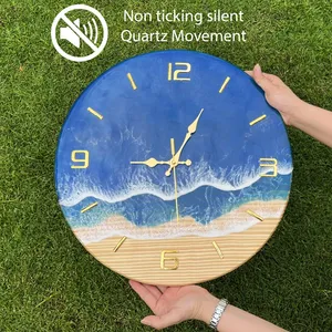 Excelente calidad de reloj de pared de resina creativo con diseño abstracto Ideal para la decoración de la sala de estar y el dormitorio a la venta - Product Image 5