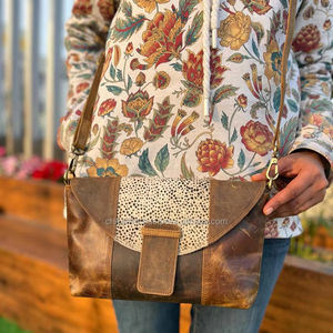 New Western Style Animal Print Fur Leather Shoulder <b>Bags</b> High Quality Fashionable Genuine Animal Fur Leather Sling Side Handbags - Product Image 2