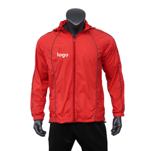 Jersey cortavientos de alta calidad, chaqueta de poliéster para hombre al aire libre, chaqueta deportiva de poliéster a prueba de viento de Color personalizado - Product Image 1