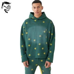 ชุดสเวตเตอร์แนวสตรีทของผู้ชายสำหรับฤดูหนาวเสื้อสวมหัวซักด้วยกรดซีดจางไซส์ใหญ่พิเศษ - Product Image 3