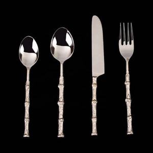 Argent Miroir Poli Designer Poignée Exclusif Dîner Ustensiles Cuillères et Fourchette Couverts Ensemble Fourchettes Cuillères Couteaux Couverts - Product Image 1