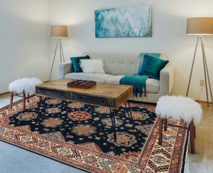 Tapis en laine noué à la main géométrique fait à la main Tapis vintage pour chambre à coucher Cuisine Chambre d'enfants Ensemble coloré personnalisé pour la décoration de la maison - Product Image 5