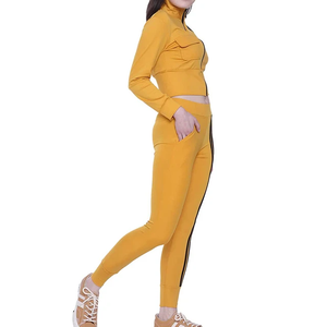 Custom <b>Women's</b> Heavyweight Sportswear Set Zip-up Crop Tops and Joggers with Zip for Winter Outings - Product Image 4