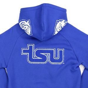 Pour le sweat à capuche de l'université d'État 100% coton bleu tigre avant conception personnalisé HBCU vêtements lavé doublé anti-rétrécissement - Product Image 5