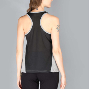 Camiseta de algodón ligera atlética de talla grande para mujer de alta calidad, camisetas sin mangas con bloque de Color trasero redondo, serigrafía frontal personalizada - Product Image 3
