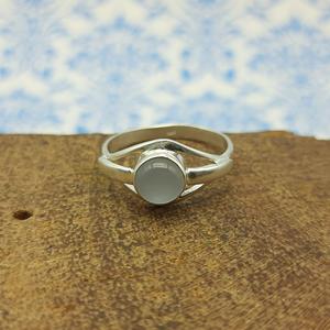 แหวนเงิน925ทำด้วยพลอยคาลซิโดนีเครื่องประดับแหวนเงิน925ทำด้วยมือสไตล์โบฮีเมียน - Product Image 1