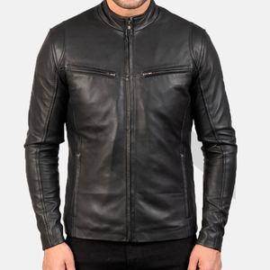Vestes pour hommes Veste en cuir pour hommes personnalisée de haute qualité avec col montant Meilleur style et vente en gros Veste en cuir - Product Image 3