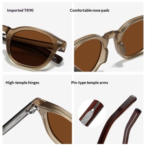 Lunettes de soleil épaisses en acétate pour femmes 2025, lunettes de soleil rétro pour hommes, lunettes de soleil vintage à la mode, ovales, polarisées UV - Product Image 4