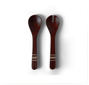 Wood Salad Bowl Salad Server <b>Set</b> Natural Wooden with 2 Turners Sustainable Handmade <b>Utensils</b> - Product Image 4