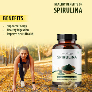 Extrait de spiruline à haute puissance Capsules de qualité alimentaire en vrac sauvage cultivé personnalisé OEM étiquette emballage supplément en gros - Product Image 2