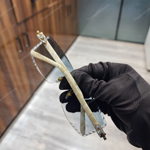 Gafas de sol azules personalizadas para hombre antirreflectantes nueva moda estilo Hip Hop marca Iced gafas Moissanite Diamond Bling - Product Image 4