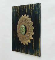 Décoration murale rectangulaire moderne en acier inoxydable pour mariage, avec logo personnalisé, vase mural artisanal pour la décoration intérieure