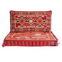 Ensemble de coussins de sol tissés turcs d'inspiration orientale pour une personne, motif géométrique brodé, garnissage en mousse densité 22, pour dormir, lavable en machine