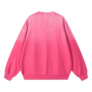 Sweat-shirt en molleton délavé pour hommes et femmes, coupe oversize, col rond vintage, streetwear, impression de logo personnalisé, usine OEM ODM, collection Printemps Soleil 2027 - Product Image 5