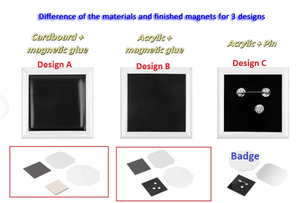 50x50 63.5x63.5 53x80 冰箱照片磁铁制作机，金属方形按钮冰箱磁铁制作机套件 - Product Image 3