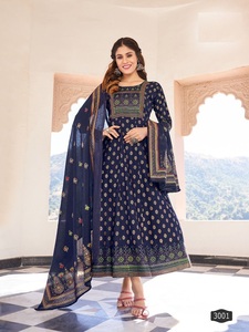 ชุดเดรส Anarkali Kurti ดีไซน์หรูหราทันสมัย พร้อมผ้าคลุมไหล่เข้าชุดสำหรับผู้หญิง สวมใส่ในงานปาร์ตี้ นำเข้าจากอินเดีย - Product Image 4