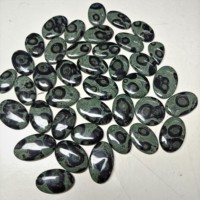 Vente en gros de cabochons de jaspe Kambaba faits à la main, ovales/ronds, en forme de poire, vert, minéral naturel, pour la fabrication de bijoux, à des fins de guérison